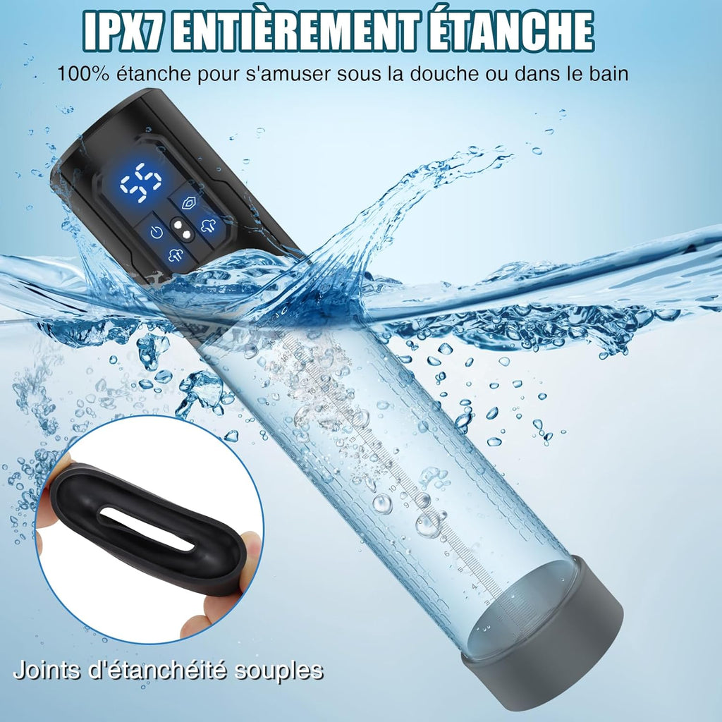 Pompe à Pénis Sex Toys Homme Masturbeuse - Jouets Sexuels pour la Masturbation Masculine，Sextoy Pompe à Vide Extender avec 4 Modes D'aspiration, Jouet Adulte avec Anneau de Bite et Vagin Réaliste