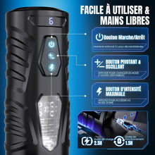 Charger l'image dans la galerie, Masturbateurs Masculins Sex Toys avec 7 Modes Télescopiques et Rotations, Masturbateur Homme avec Poignée, Support pour Téléphone et Base à Ventouse Contrôle par Application Sex Toýs Homme