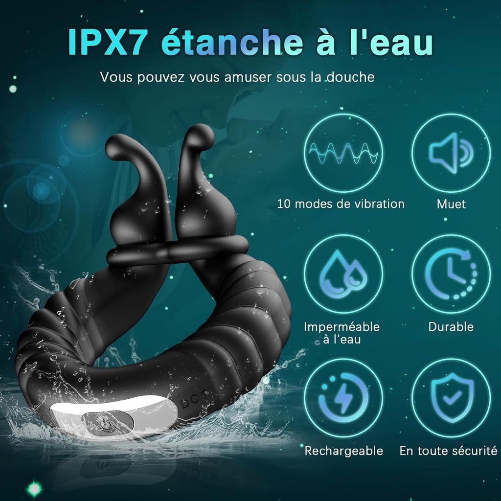 Sex Toys Anneau Penien - Anneau Homme Sextoyse Couple Plaisir, Anneau Vibrant Pénis Clitoridienne avec 10 Modes de Vibration, Anneaux de Pénis Sextoyse Homme Sex, Anneau Penien Sex Toyspour Pour Homme
