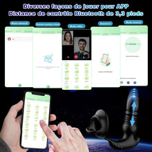 Charger l'image dans la galerie, Masseurs de Prostate Vibrant avec Anneaux de Pénis avec 9 Modes de Poussée &amp; de Vibration, zadicc Vibrateurs Anaux Télécommandé pour Jouets Sexuels pour la Stimulation Anale Couple,Étanche,