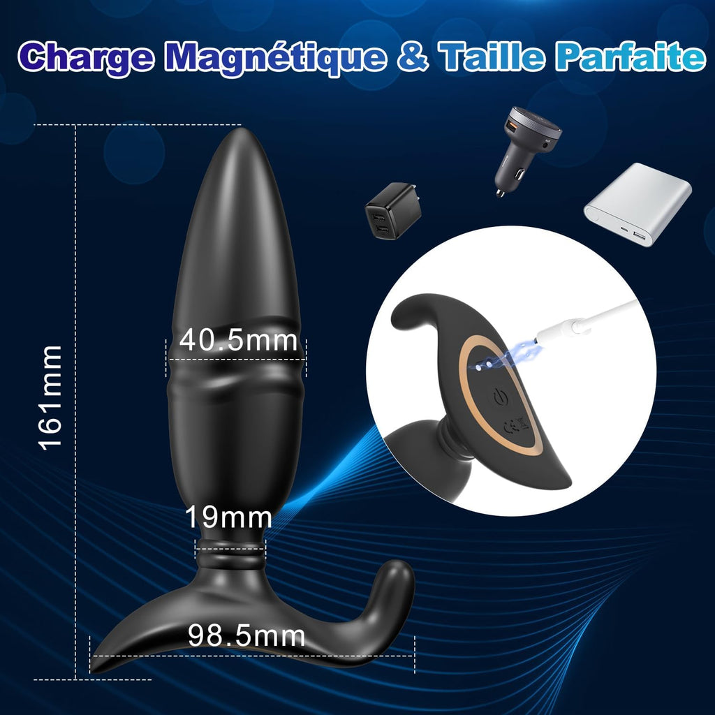 Plug Anus Vibromasseurs Sex Toys - Masseurs de Prostate Vibrant Sex Toýs Couple Homme, Vibrateur Anal Télécommandé Gode Homme pour Gay Sextoyse Couple Plaisir Homme Sex avec 9 Poussée & Vibration