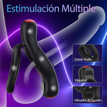 Charger l'image dans la galerie, Anneau Penien - Anneau Homme Vibrant Sex Toys, Anneaux de Pénis Sex Toýs Couple Vibromasseurs pour Homme, Double Anneau Pénis avec Télécommande et APP, Stimulateur Clitoridien pour Couple Sex Toy