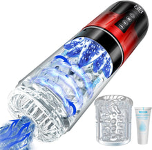Charger l'image dans la galerie, Masturbeuse, Masturbateur Homme Mains Libres avec Gaine Interne Amovible, Sex Toys Homme avec 7 Fonctions Télescopiques &amp; Rotation &amp; Succion et Vibration, Langue Réaliste &amp; Vaginette Sex Toys