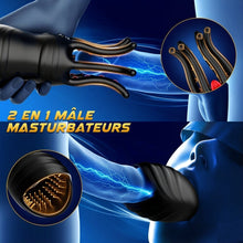 Charger l'image dans la galerie, Masturbateur pour Hommes avec Stimulation du Gland, Jouet Sexuel Vibrant 10 Modes, Set de Vibrateurs pour Sexe Oral et Solitaire, Jouet pour Couples, Poche Moulante