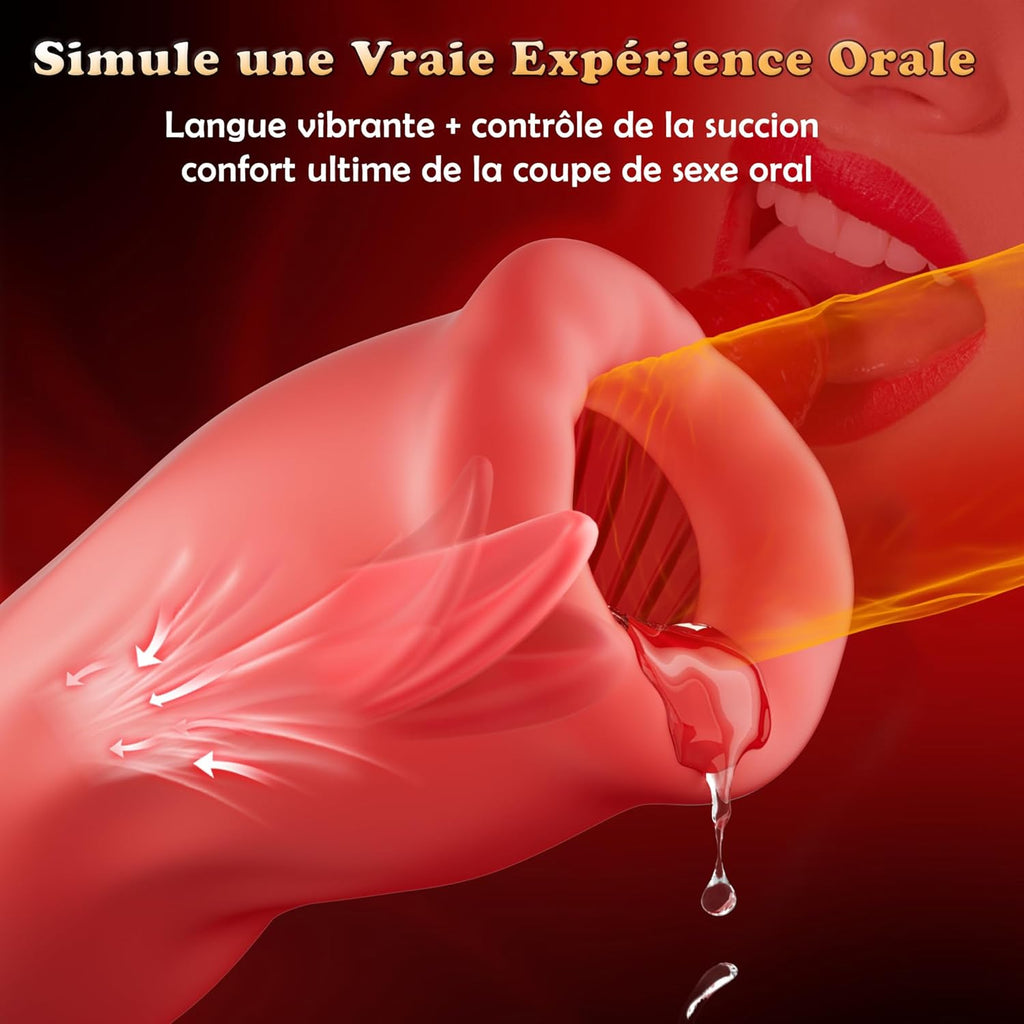 Sex Toýs Homme Masturbateur Homme - Sextoy Masturbâteur Masculins Mains Libres, Vibro Vaginette Branleur Toys mit 9 Modes de Vibration & 3 Modes de Succion Va et Vient, Suceur de Pénis Jouet Adulte