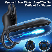 Charger l'image dans la galerie, Anneau Homme Vibrant 4 in 1 Sextoy Anneau Vibrant Pénis Vibromasseur Clitoridienne 10 Modes Anneaux de Pénis Sextoyse Couple Plaisir Cockring Vibro Sex Toys