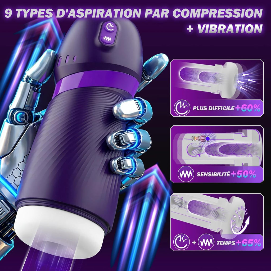Masturbateurs Masculins Sex Toýs Homme Vaginette Ultra Réaliste avec 9 Modes vibration Et Succion Masturbâteur Homme Mains Libres Sex Toys APP Control Vibration 3D Silicone Sextoyse Sextoy homme