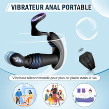 Charger l'image dans la galerie, Masseurs de Prostate Sex Toys Anals avec Anneaux de Pénis, Vibromasseur Anal Télécommandé avec 10 Modes de Poussée &amp; de Vibration, Vibrateur Gode Anal Plug Anal Vibrant Sextoy pour Hommes et Couple