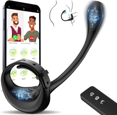 Plug Anal Vibromasseur Sex Toys - Anneau Penien Gode Homme pour Gay Toýs Femme Couple Plaisir Sextoy avec App et 10 Modes de Vibration, Anneaux Vibrant Pénis Sextoyse Sex Masculins Anals Plugs Anus