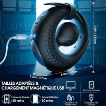 Charger l'image dans la galerie, Cock Ring Vibromasseurs Sextoy Homme avec 10 Vibrations, Anneau Penien - Anneau Homme Réglable APP Anneau Vibrant Pénis Clitoridienne Jouet Sexualité Couple