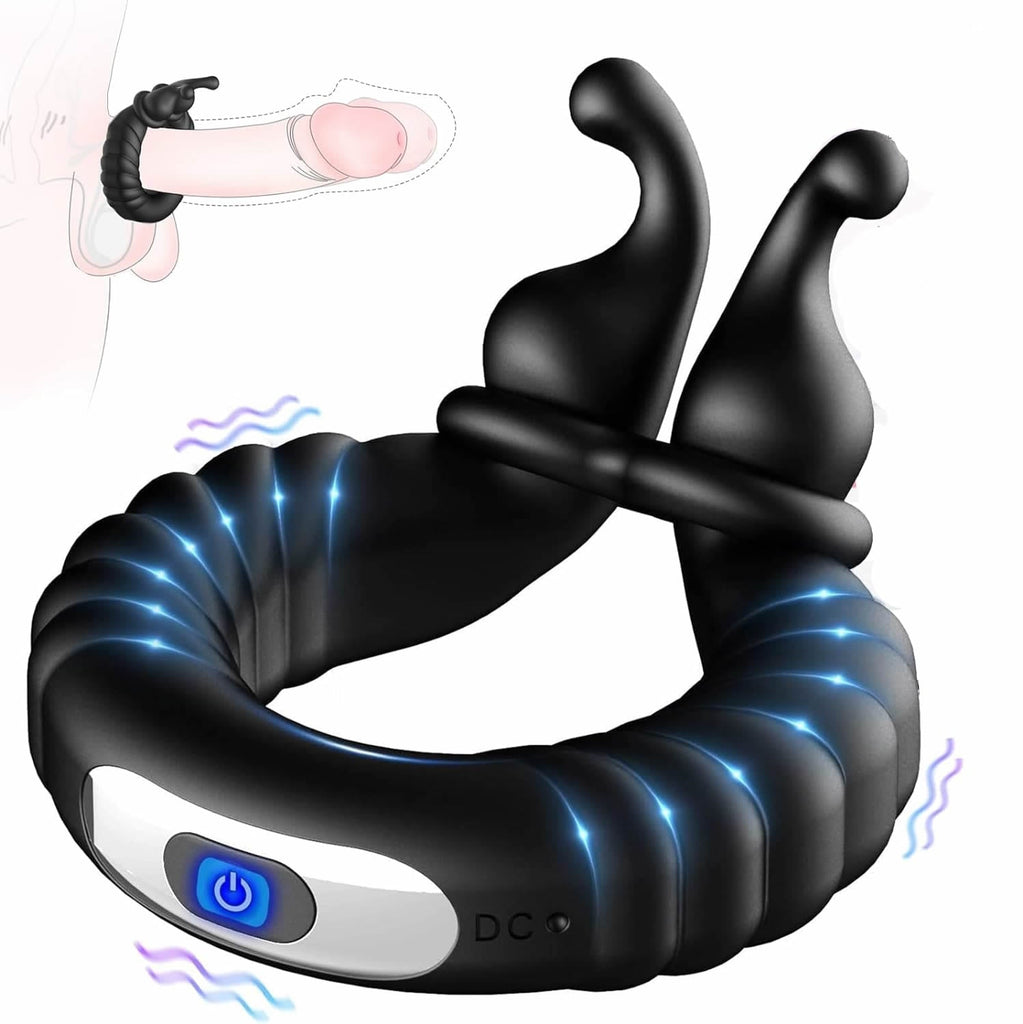 Sex Toys Anneau Penien - Anneau Homme Sextoyse Couple Plaisir, Anneau Vibrant Pénis Clitoridienne avec 10 Modes de Vibration, Anneaux de Pénis Sextoyse Homme Sex, Anneau Penien Sex Toyspour Pour Homme