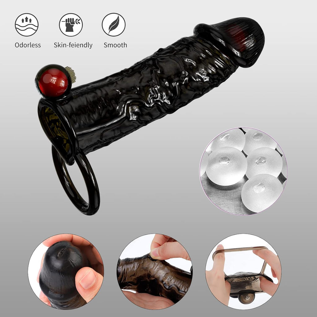 Gaines Pour Pénis, Extenseur De Pénis avec Vibreur Pénis Anneau, Jouets Sexuels Manchon Pénis avec télécommande pour Améliorer l'érection et retarder l'éjaculation, Sex toys pour Homme