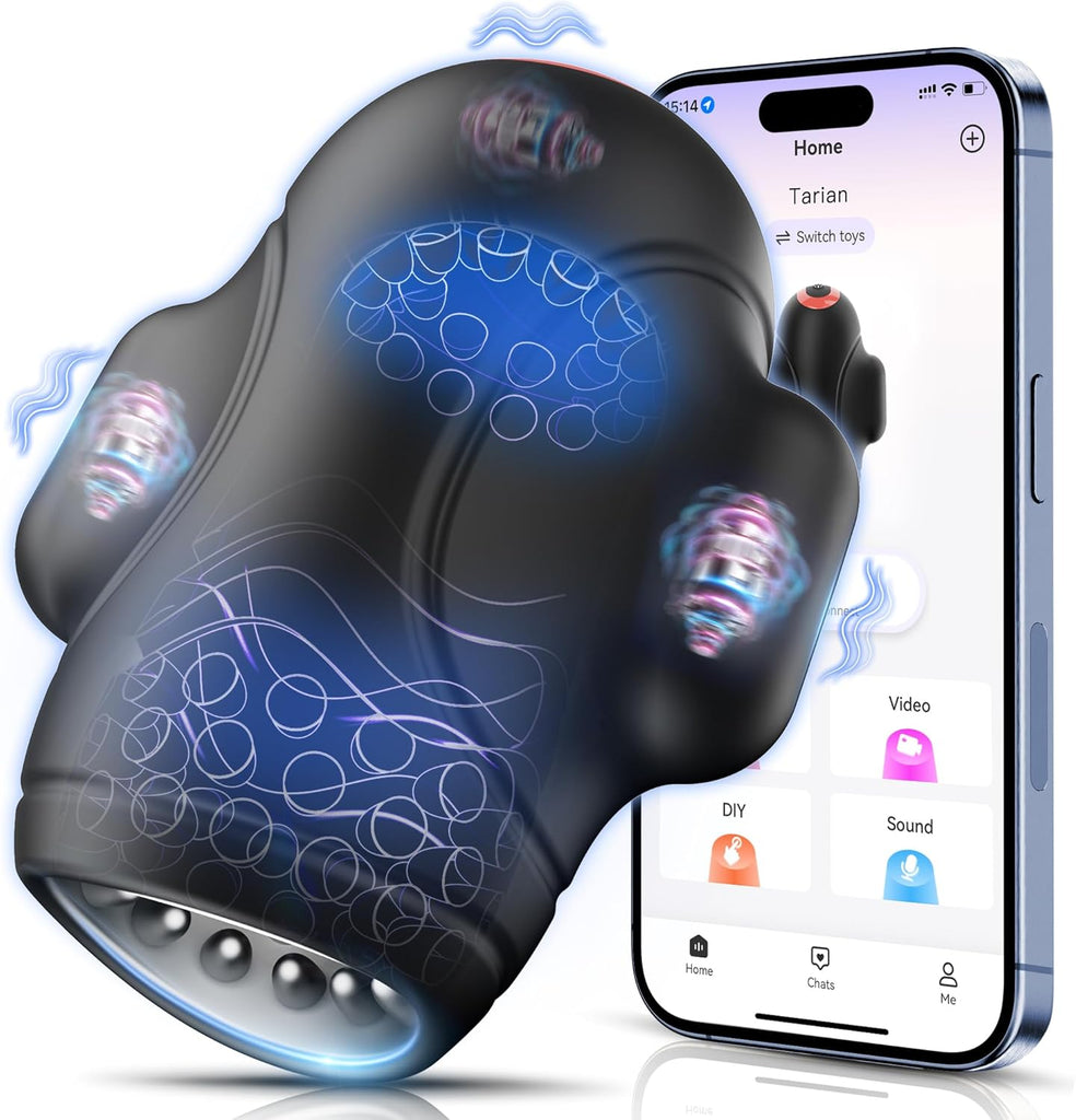 Tauara Masturbateurs Masculins Sex Toýs Homme, 4 IN 1 Masturbateur Automatique avec 10 Vibrations, APP Masturbeuse Homme Sex Toys pour Entraînement et Endurance Sextoyse Homme Sexmasturbâteur Sextoy