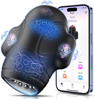 Tauara Masturbateurs Masculins Sex Toýs Homme, 4 IN 1 Masturbateur Automatique avec 10 Vibrations, APP Masturbeuse Homme Sex Toys pour Entraînement et Endurance Sextoyse Homme Sexmasturbâteur Sextoy