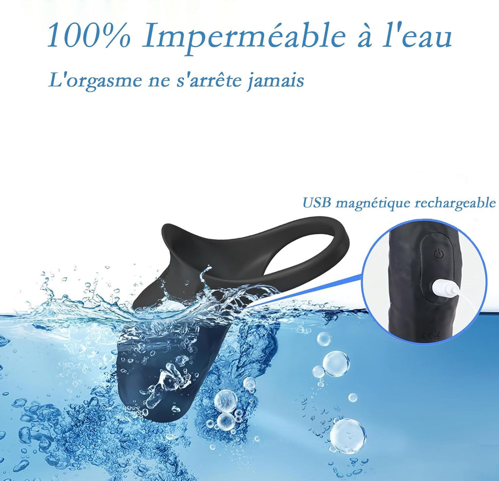 Anneau Homme Vibrant Sex Toýs Couple, 10 Modes Sextoyse Homme Sex Toys, Sex Toyspour Pour Homme, Anneau Vibrant Pénis Clitoridienne, Anneaux de Pénis Sextoyse Couple Plaisir