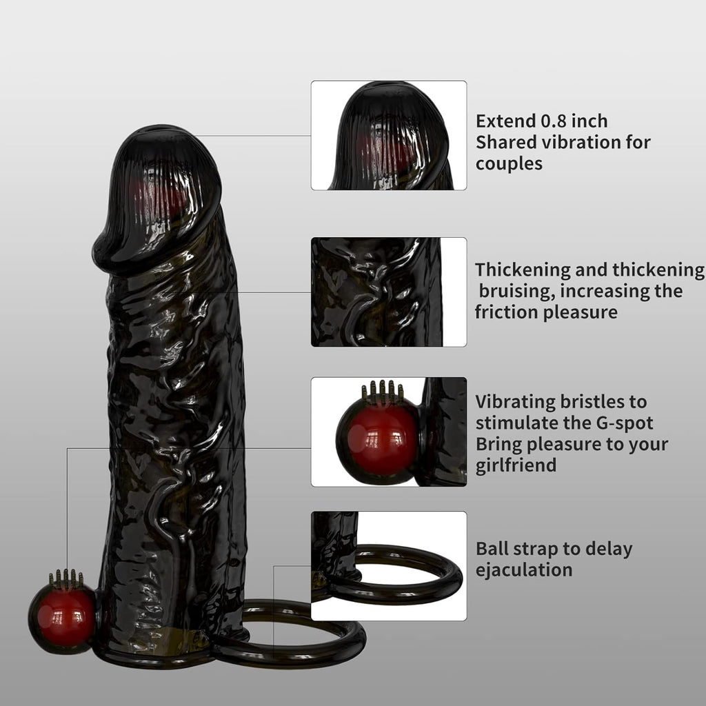 Gaines Pour Pénis, Extenseur De Pénis avec Vibreur Pénis Anneau, Jouets Sexuels Manchon Pénis avec télécommande pour Améliorer l'érection et retarder l'éjaculation, Sex toys pour Homme