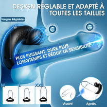 Charger l'image dans la galerie, Cock Ring Vibromasseurs Sextoy Homme avec 10 Vibrations, Anneau Penien - Anneau Homme Réglable APP Anneau Vibrant Pénis Clitoridienne Jouet Sexualité Couple