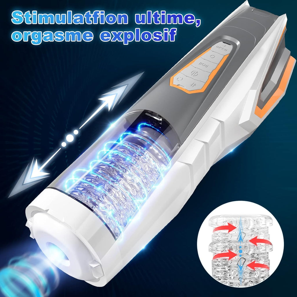 Masturbateurs Masculins Sex Toýs Homme-Oral Jouet Sexuel,Masturbâteur Homme avec 11 Modes Télescopiques & Rotations Vaginette Silicone Sex Toys pour Stimulation de Pénis Jouets Sexuels pour Hommes