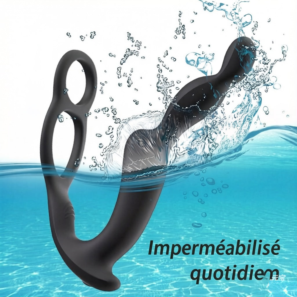 Vibromasseurs anaux à 3 moteurs pour la stimulation de la prostate chez l'homme, avec anneau pénien, plug anal, jouets sexuels, vibromasseurs, godes, jouets sexuels en silicone pour hommes et femmes