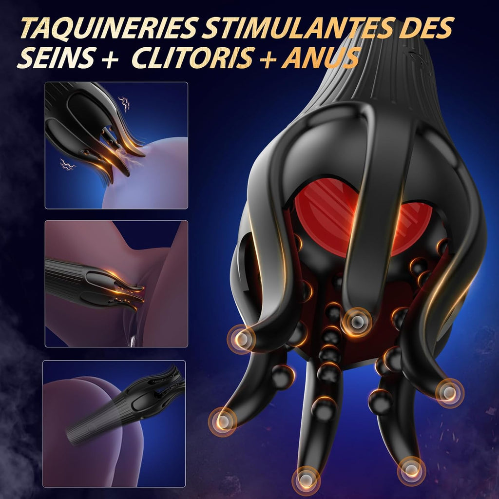 Masturbateurs Masculins Sex Toýs Homme, Tagnaff Masturbâteur Homme Mains Libres 10 Modes de Léchage et Vibration, Masturbateur Automatique Vibromasseur Sexetoyhomme 36 Pastilles de Massage Connexion