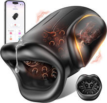 Charger l'image dans la galerie, Bouche Sexy Masturbateurs Masculins, Sex Toýs Homme Vaginette Ultra Réaliste Masturbateur avec 10 Modes de Vibration, Masturbateur Automatique Enveloppé à 360° Penisse Vibromasseur Homme Sex Toys