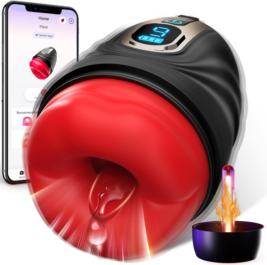 Masturbateurs Masculins Sex Toys avec 9 Modes de Vibration, Sex Toýs Homme Vibromasseur pour Pénis avec Contrôle par Application et Bâton Chauffant Vaginette Masturbateur Homme