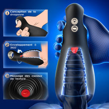Charger l'image dans la galerie, Masturbateurs Masculins Sex Toys, Automatique Masturbateur Homme 3D Vaginette Sextoy, Masturbeuse Homme avec 5 Modes pour lécher la langue&amp;10 Modes de Vibration, Enveloppé à 360° Penisse Vibromasseurs