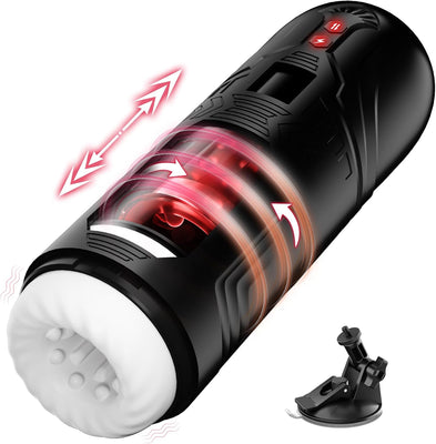 Masturbateur Électrique pour Homme, Jouet Sexuel pour Homme Solo avec 7 Modes de Poussée et de Rotation, 3 en 1 Masturbateur de Poche pour Pénis et Chatte Jouets Sexuels pour Homme