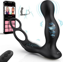 Charger l'image dans la galerie, 3 EN 1 Masseurs de Prostate Vibrant avec Anneau Pénien, Sex Toys Vibromasseurs Homme à Distance avec Télécommandé App, Plug Anale Gode Vibro-masseurs avec 10 Modes de Poussée Vibrant pour Couple