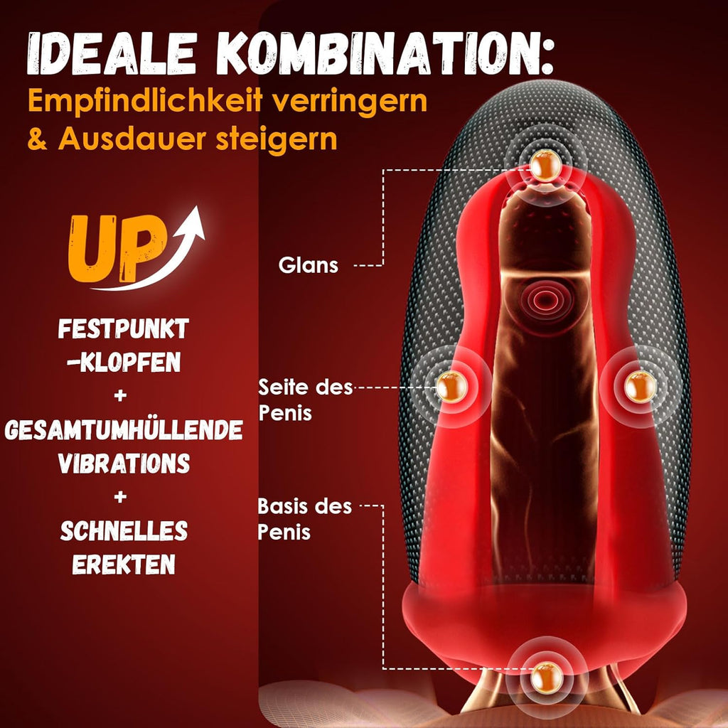 Masturbâteur Homme Mains Libres Masturbeuse, 9X9 Mode de Vibration &Coup-Léchage Masturbateurs Masculins Sextoyse Homme Sex Pénis Sex Toyspour pour Homme Masturbateur