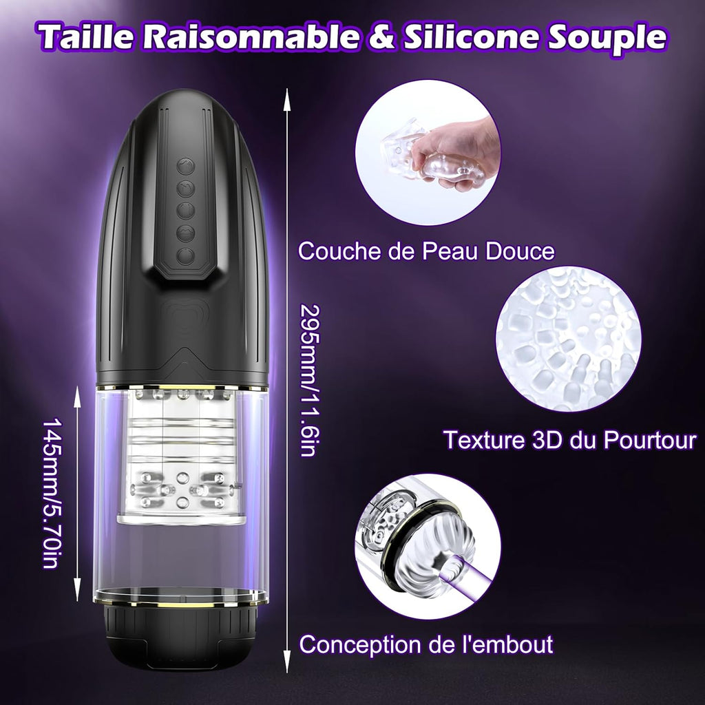 Masturbateur Masculin Électrique Sex Toys - Masturbateur Masculin Automatique avec 10 Modes de Rotation et Modes de Poussée, Masturbateurs de Pénis avec Mode Rafale, Jouet Sexuel Pour Hommes