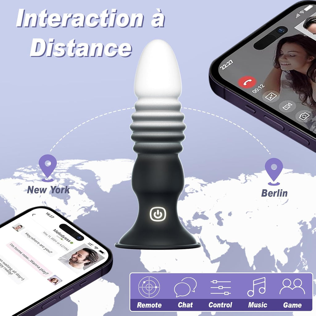 Sex Toys Plug Anal Vibromasseur - Sex Toýs Homme Stimulateur Prostate Plugs Anals Femme Débutante Gode avec 7 Vibration 7 Poussée, Plug Anus Vibrant Gay Sextoyse Couple Plaisir avec Telecommande APP