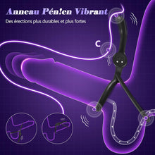 Charger l'image dans la galerie, Anneau Penien - Anneau Homme Vibrant Sex Toýs Couple Vibromasseur, Femme Clitoridien Puissant - Rechargeable, prêt pour la douche et dure jusqu'à 60 minutes, 10 Modes de Vibration et Contrôle des APP