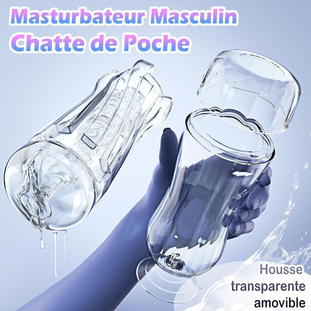 Masturbeuse Homme Sex Toys Realiste - Masturbâteur Mains Libres Sexes Plaisir Sextoyse Masturbateurs Masculins va et Vient, Poche Chatte 3D Vaginette Silicone Sextoy, Jouets Sexuels pour Hommes Solo