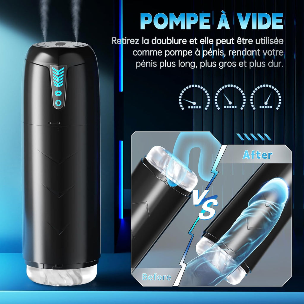 Masturbeuse Homme Sex Toys, Masturbateurs Masculins Mains Libres avec 7 Modes d'aspiration et 7 Modes de Rotation, Masturbateur Homme Automatique Vaginette Ultra Réaliste Sextoyse Homme Sex Sex Toys
