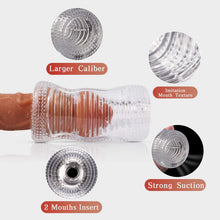 Charger l'image dans la galerie, Masturbâteur pour Homme, Coupe du Masturbateur Masculin Transparent Érotiques Entraîneur de Pénis, Cavité Buccale Vaginal Texture 2 Trous Masturbâteurs Jouet Sexuel pour Homme