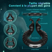 Charger l'image dans la galerie, Sex Toys Anneau Penien - Anneau Homme Sextoyse Couple Plaisir, Anneau Vibrant Pénis Clitoridienne avec 10 Modes de Vibration, Anneaux de Pénis Sextoyse Homme Sex, Anneau Penien Sex Toyspour Pour Homme