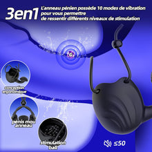 Charger l'image dans la galerie, Sex Toýs Homme Vibromasseur Masseurs de Prostate Anal Plug Anneau Pénien Retardateur 10 Mode Entraînement du Gland éjaculation Retardée Stimulateur Testiculaire Convient aux Hommes et aux Femmes
