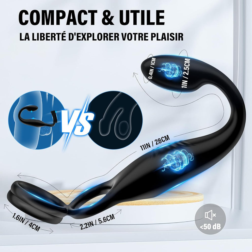 Vibromasseurs Sex Toys Couple - Anneau Penien Homme Toýs Pénis Vibrant Retardant d'éjaculation avec 10 * 10 Modes de Vibration, Sextoyse Plug Anal pour Gay Stimulateur Prostate,Masculins Plugs Anus