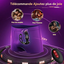 Charger l'image dans la galerie, Prostate Homme Plug Anale avec Anneau Pénien, Conception Antidérapante Sex Toys Anals Vibromasseur avec 7 Vibrant et Déplacement des Doigts, 3 EN 1 Plug Anal Gode Vibro-masseur Sex Toýs Homme Couple