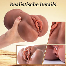Charger l'image dans la galerie, Masturbateur pour hommes - 2 en 1 Poche Chatte Grande avec Vagin 3D Clitoris Anal Poche Chatte Masturbateurs Double Canal Portable Érotique Sex Toy pour Hommes Solo