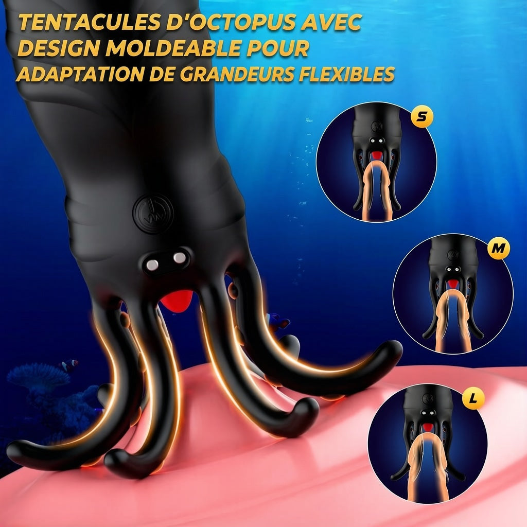 Masturbateur pour Hommes avec Stimulation du Gland, Jouet Sexuel Vibrant 10 Modes, Set de Vibrateurs pour Sexe Oral et Solitaire, Jouet pour Couples, Poche Moulante