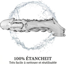 Charger l'image dans la galerie, Gaine pénienne BDSMYEE avec vibromasseur pour une extension de 9 cm, gaine pénienne, sextoy érotique pour hommes, manchons péniens, kit de sextoys pour hommes (transparent)