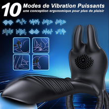 Charger l'image dans la galerie, Anneau Homme Vibrant 4 in 1 Sextoy Anneau Vibrant Pénis Vibromasseur Clitoridienne 10 Modes Anneaux de Pénis Sextoyse Couple Plaisir Cockring Vibro Sex Toys