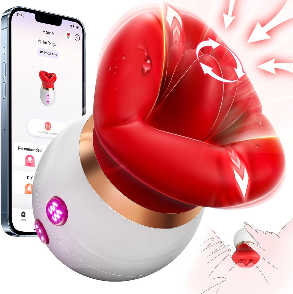 Suceurs de Clitoris Vibromasseurs Feminin mit APP - Sex Toýs Femme Vibromasseur avec 3 Succion, Stimulateur Clitoridien Sex Toys 10 léchage de langue rotation à 360° Jouet Sexualité Couple Vibro