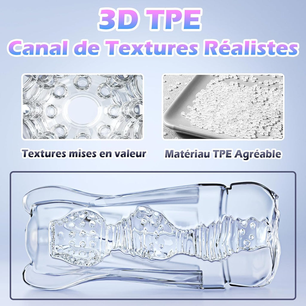 Masturbeuse Homme Sex Toys Realiste - Masturbâteur Mains Libres Sexes Plaisir Sextoyse Masturbateurs Masculins va et Vient, Poche Chatte 3D Vaginette Silicone Sextoy, Jouets Sexuels pour Hommes Solo