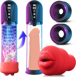 Pompe à Pénis sex toýs homme Masturbateurs masculins avec 4 D'aspiration& 6 modes entraînement,Vakuum pumpe pompe pénis Vibromasseurs avec Vaginette Silicone, Sextoy Homme Masturbateur