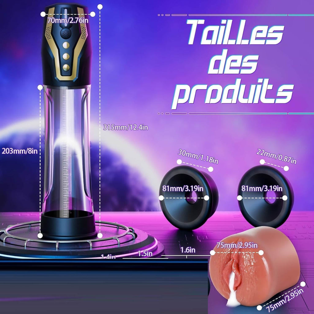 Pompes à Pénis Vaginette Masturbateur Automatique - Contrôle Vocal Pompe Penis Sex Toýs Homme avec 4 Modes d'aspiration & 4 Modes de Pompage, Masturbateurs Masculins Pompe a Penis Masturbeuse Homme