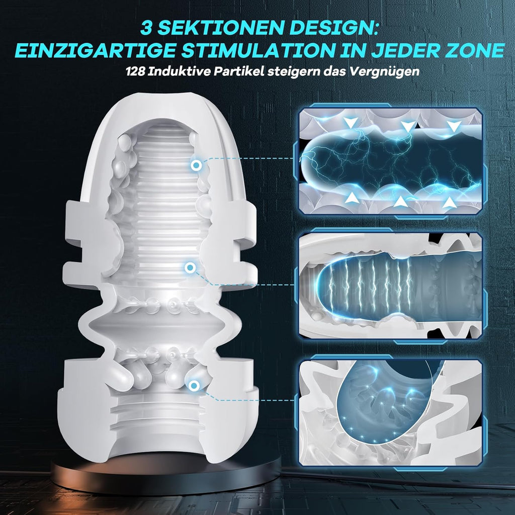 Masturbateurs Masculins 9 Sucer Pousser et Vibromasseurs, 3D Vaginette Ultra Réaliste Masturbâteur Homme Mains Libres, APP Sex Toýs Homme Pompes à Pénis Masturbeuse Masculin Sextoy