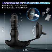 Charger l'image dans la galerie, Masseurs de Prostate Vibrant avec Anneaux de Pénis avec 9 Modes de Poussée &amp; de Vibration, zadicc Vibrateurs Anaux Télécommandé pour Jouets Sexuels pour la Stimulation Anale Couple,Étanche,